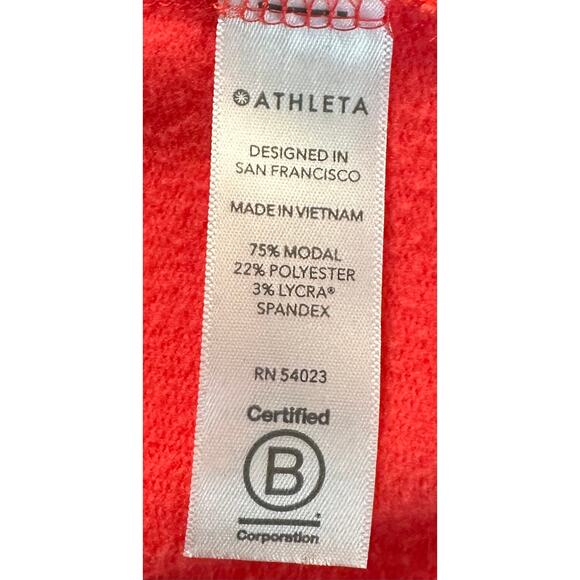 Athleta Coaster Luxe Sweatshirt Coral Red Orange Modal Size M - Picture 10 of 11